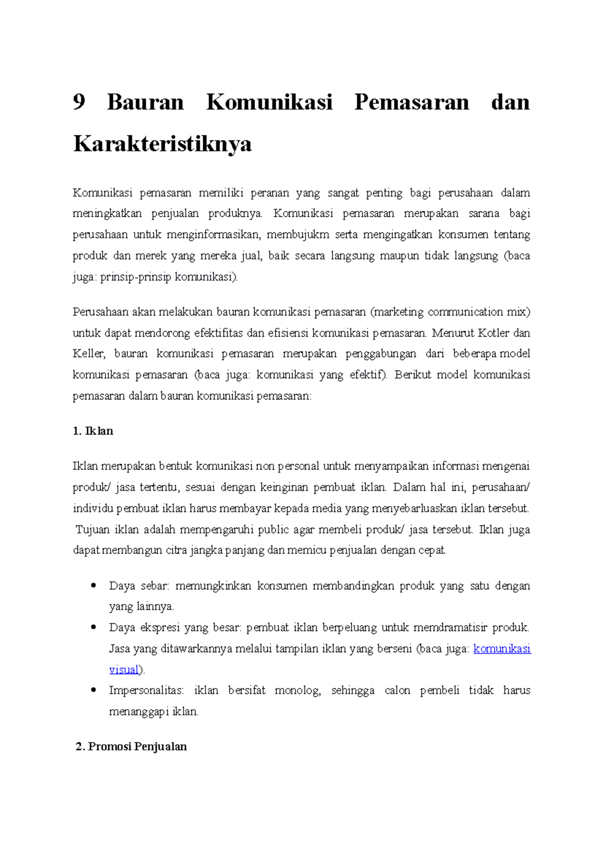 Bauran Komunikasi Pemasaran Dan Karakteristiknya - 9 Bauran Komunikasi ...