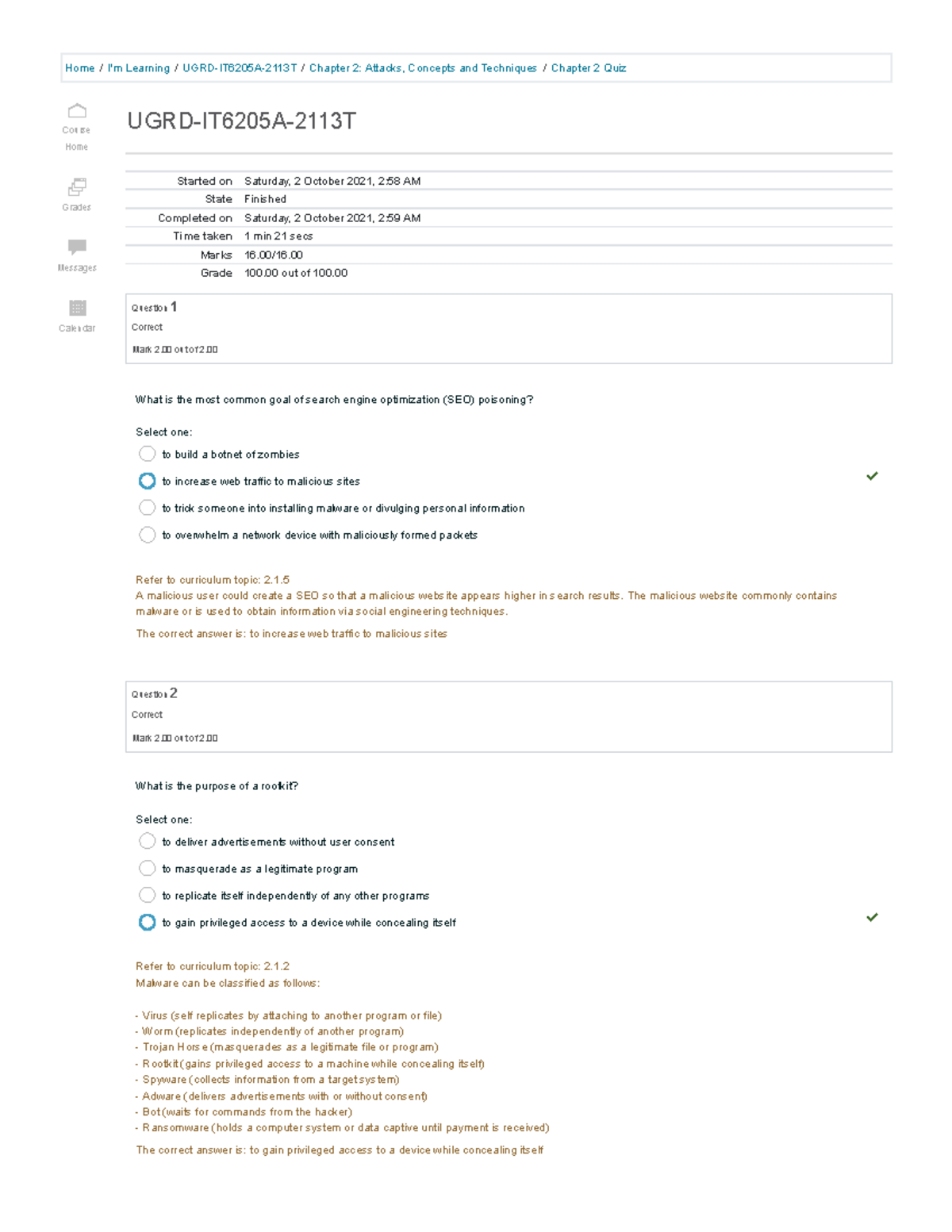 Term 3 Cisco Chapter 2 Quiz Attempt Review Home I M Learning Ugrd It6205a 2113t Chapter 2 Term 3 Cisco Chapter 2 Quiz Attempt Review Home I M Learning Ugrd It6205a 2113t Chapter 2