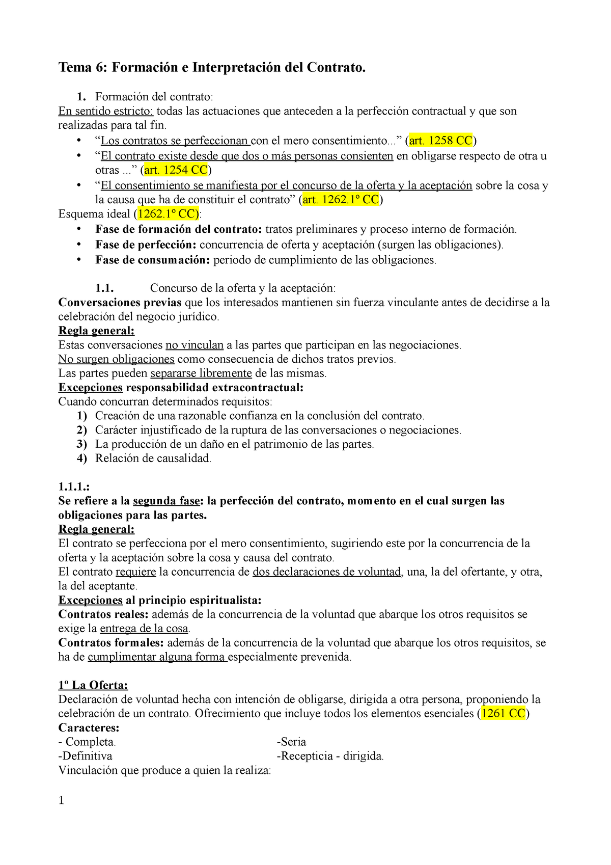 Tema 6 - Tema Completo De Obligaciones Y Contratos, Hechos A Partir De ...