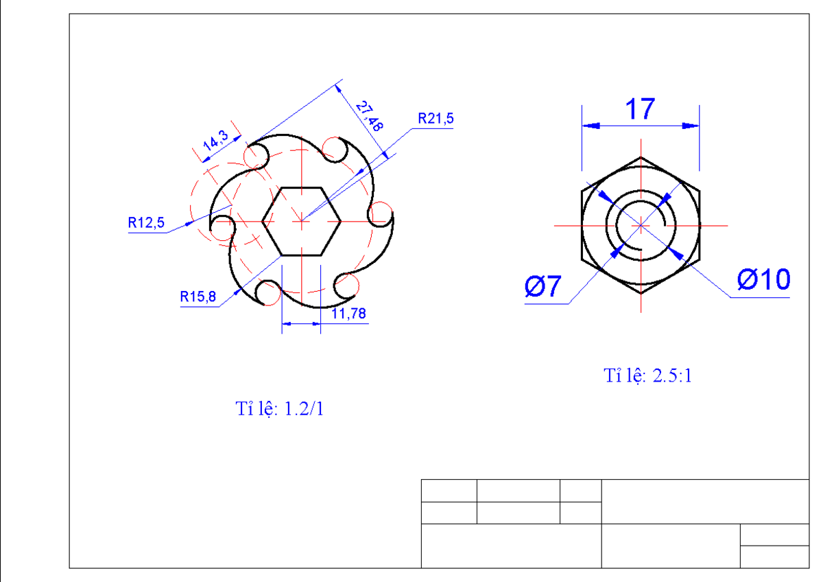 2023605101 - cad - bài tập cad - 27, - 14, R12, R15, - R21, - 11, - Ø ...