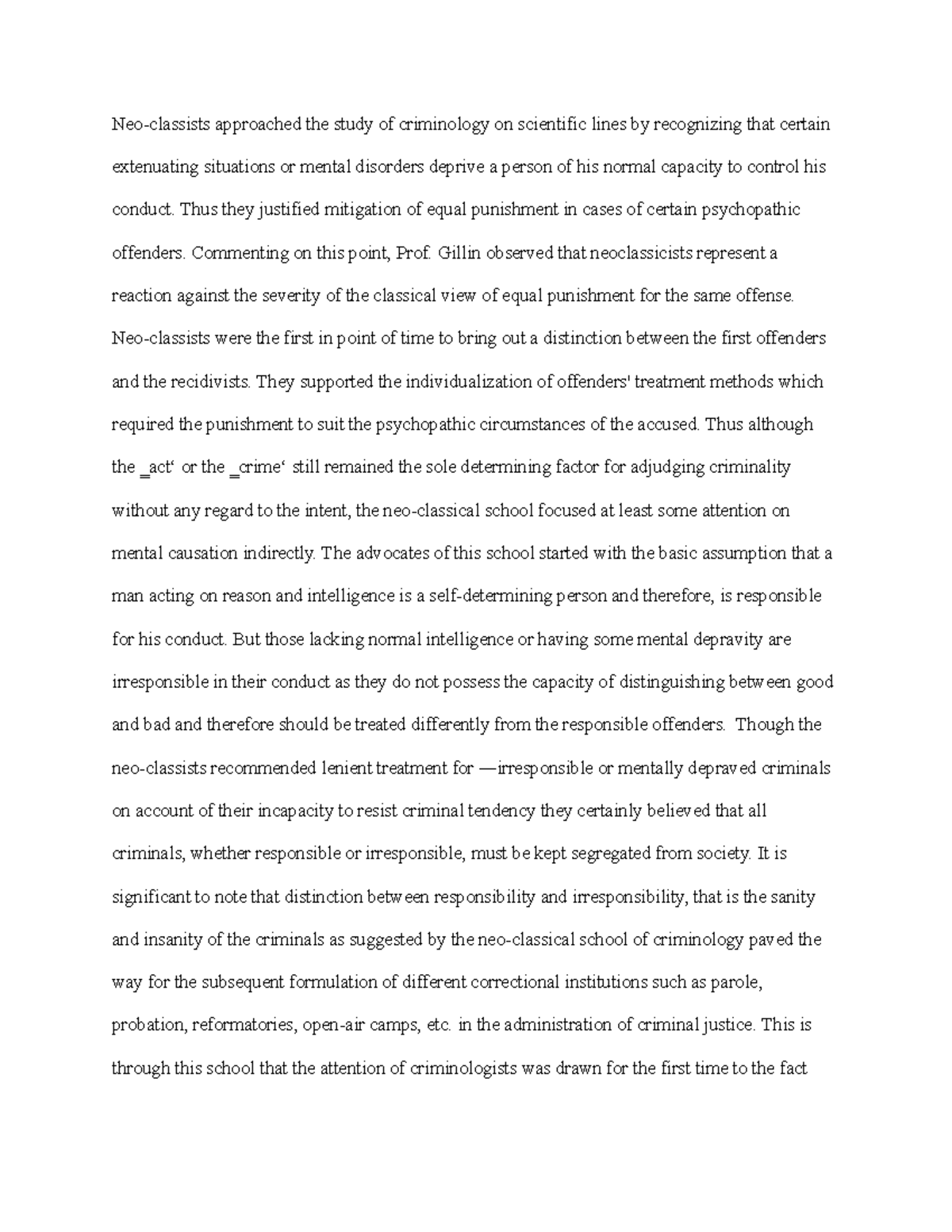 criminology college essay