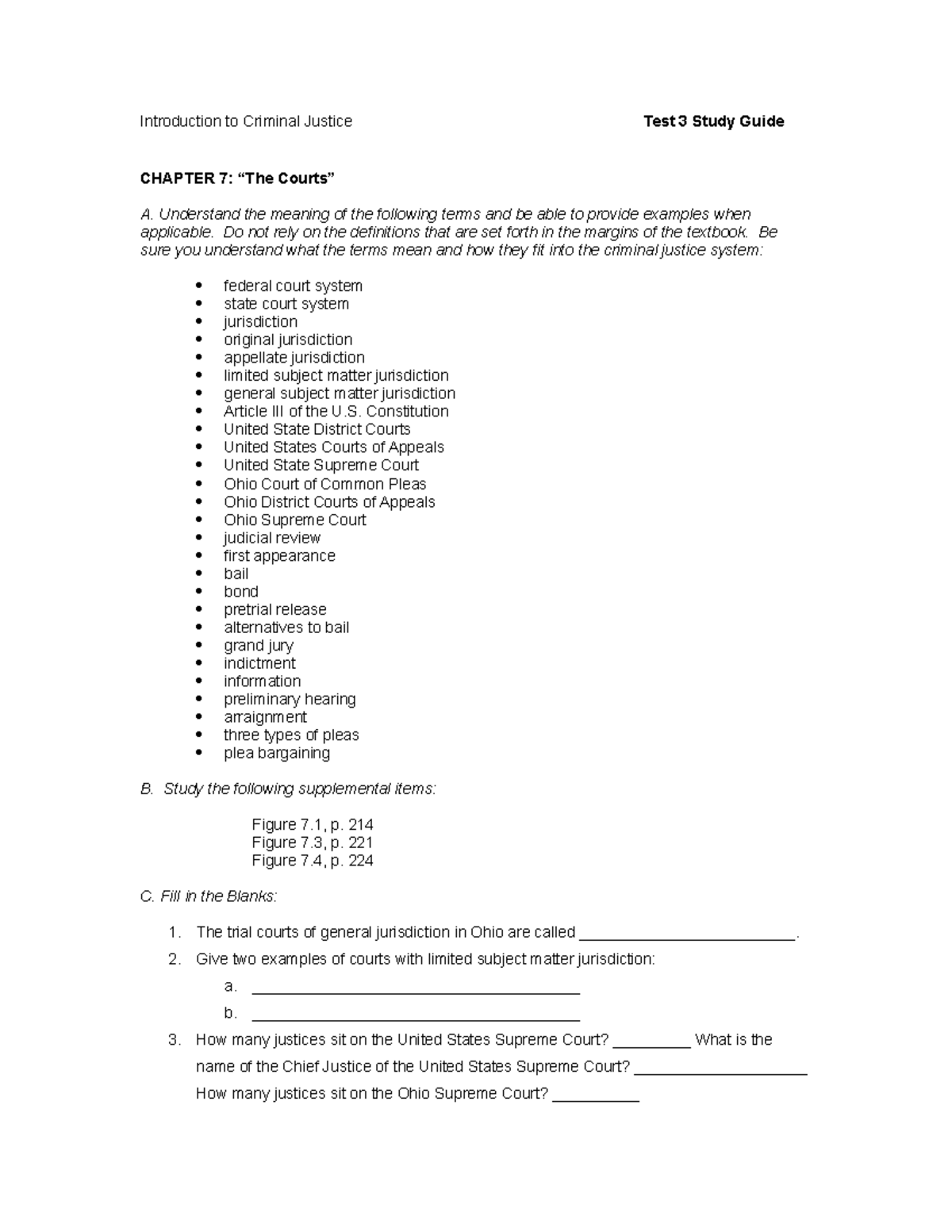 CJS 121 Test 3 Study Guide - Introduction To Criminal Justice Test 3 ...