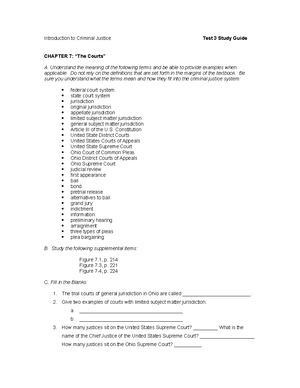 CJS 121 Test 2 Study Guide - Introduction To Criminal Justice Test 2 ...