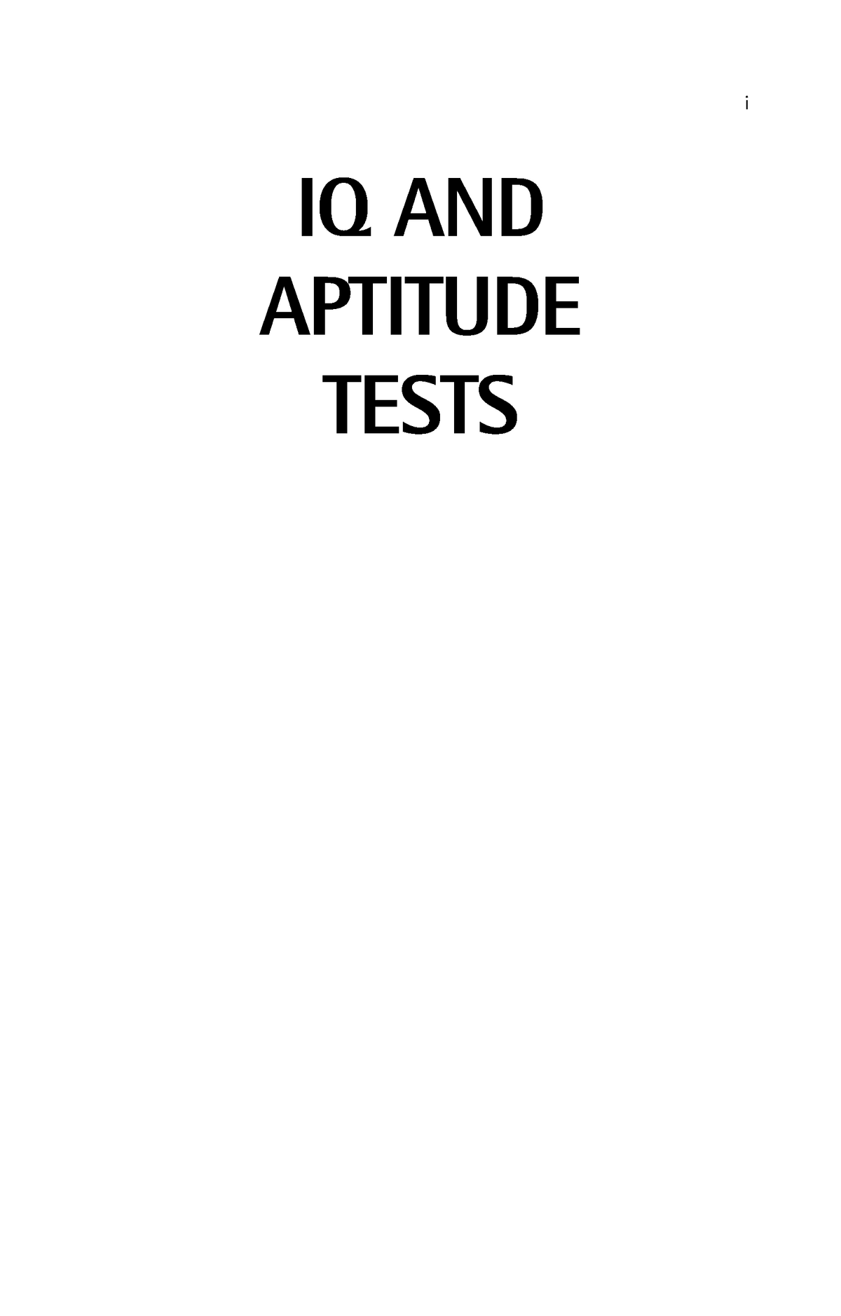 Iq And Aptitude Tests Assess