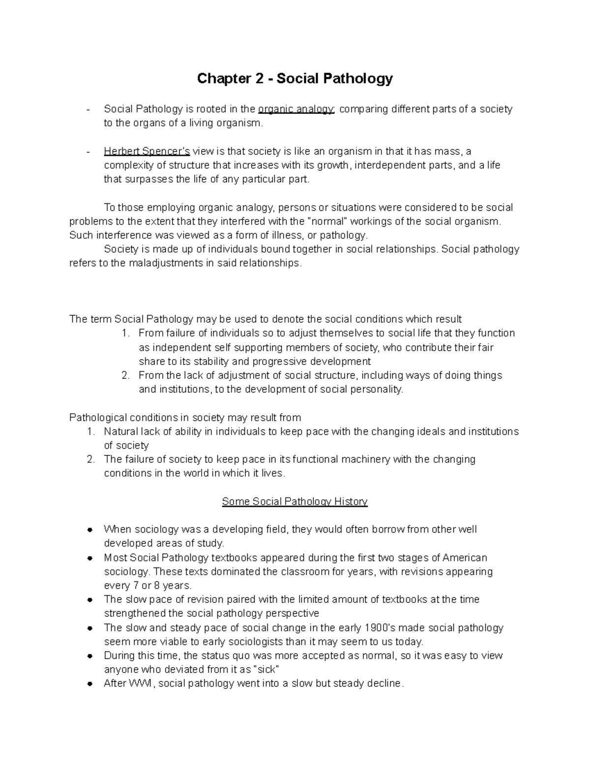 Seven Perspectives of Sociology Ch. 2 - Chapter 2 - Social Pathology ...