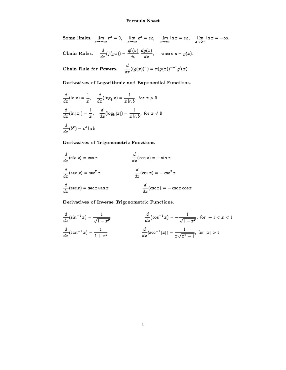 2100 M Solution - Calculus Chapter 1 And 2 Midterm Test Answer Key ...