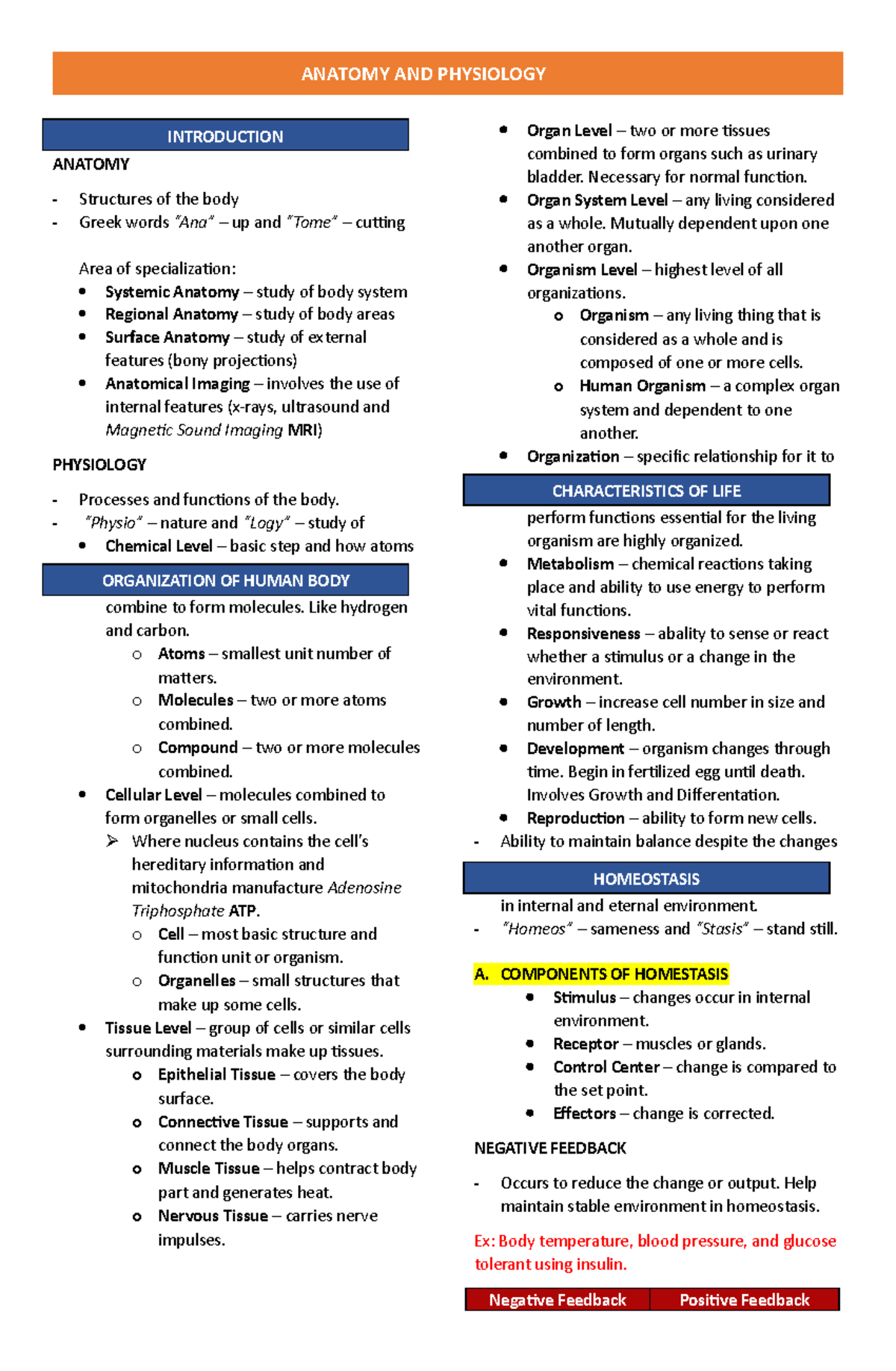 ANPH Prelim EXAM Reviewer (Auto Recovered) - ANATOMY Structures of the ...