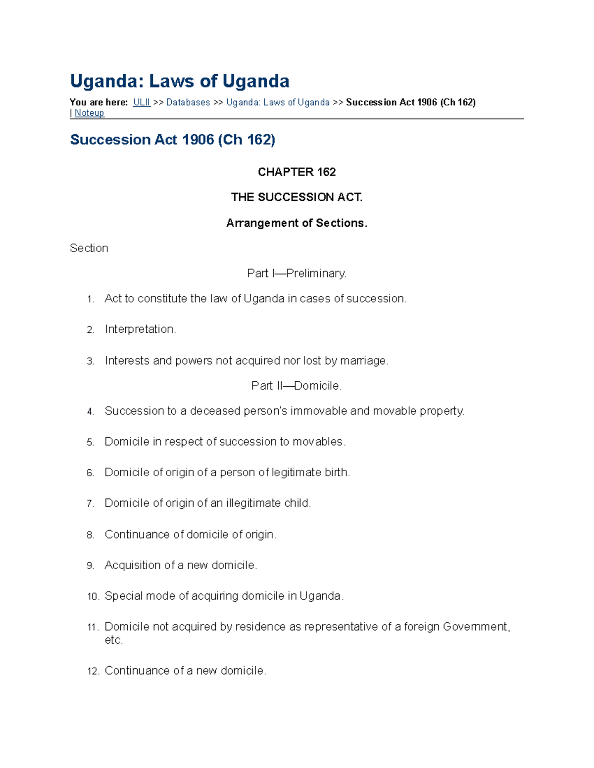 Family LAW STUDY PURPOSES Uganda Laws of Uganda You are here ULII