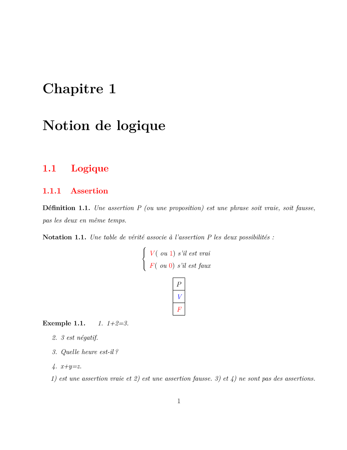 Algebre 1-chapitre 1 - Chapitre 1 Notion De Logique - Chapitre 1 Notion ...