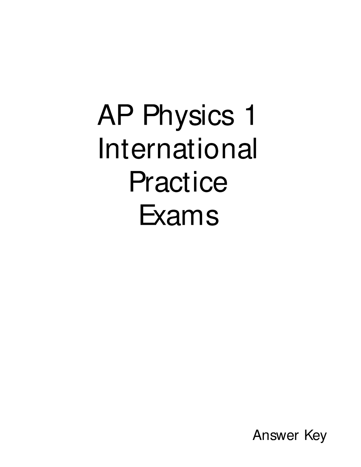 ap physics 1 summer assignment answer key pdf