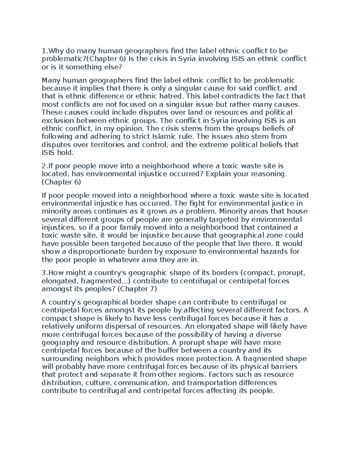 Geography102 Discussion 4 1 do many human geographers find the label