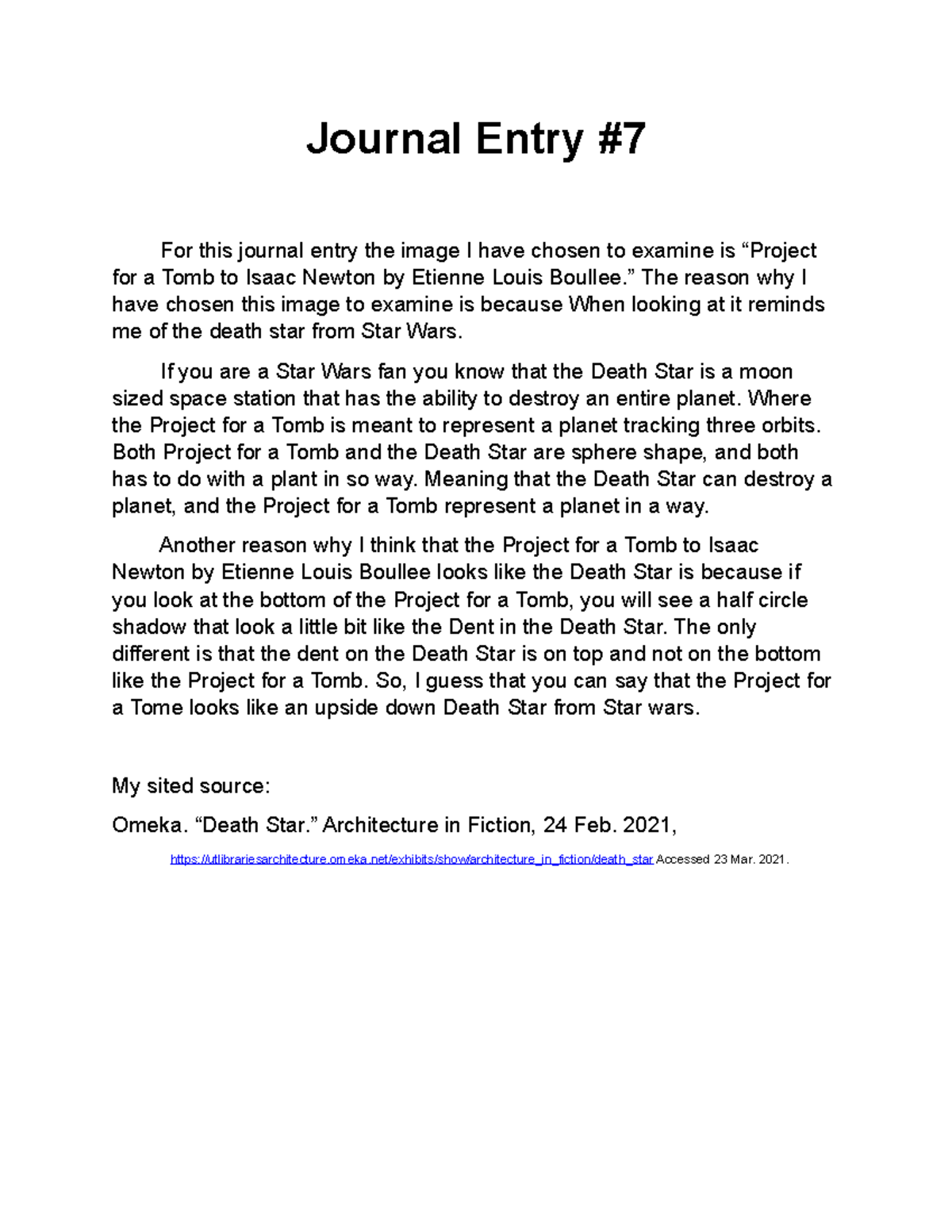 Journal Entry 7 Art history Journal Entry For this journal entry the