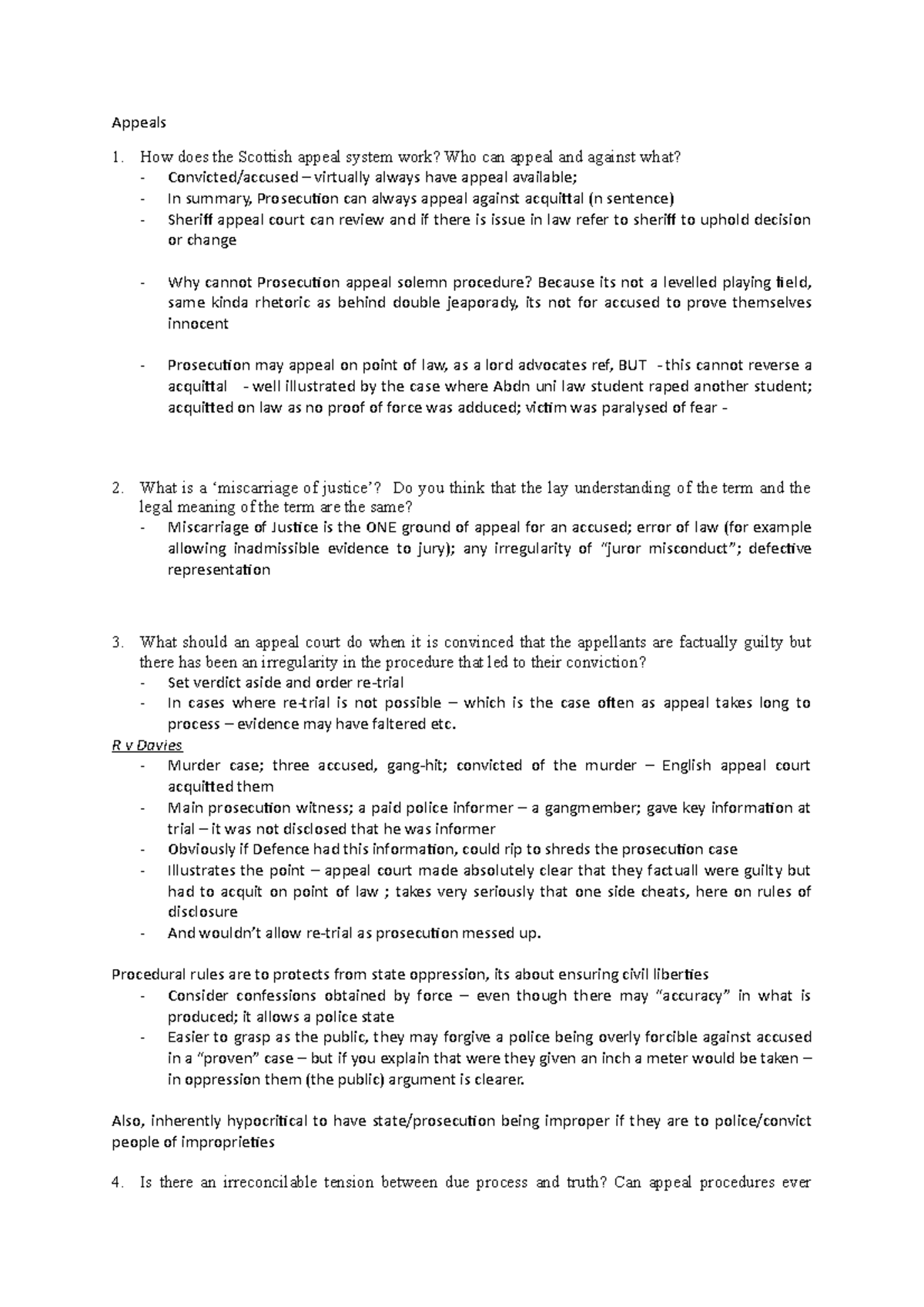 Seminar 5 notes - Appeals How does the Scottish appeal system work? Who ...