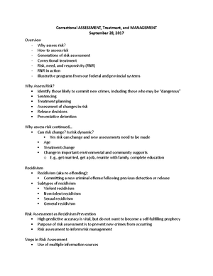 Risk Assessment Tools Study Guide Final Exam Version - PSY 230 (04 ...