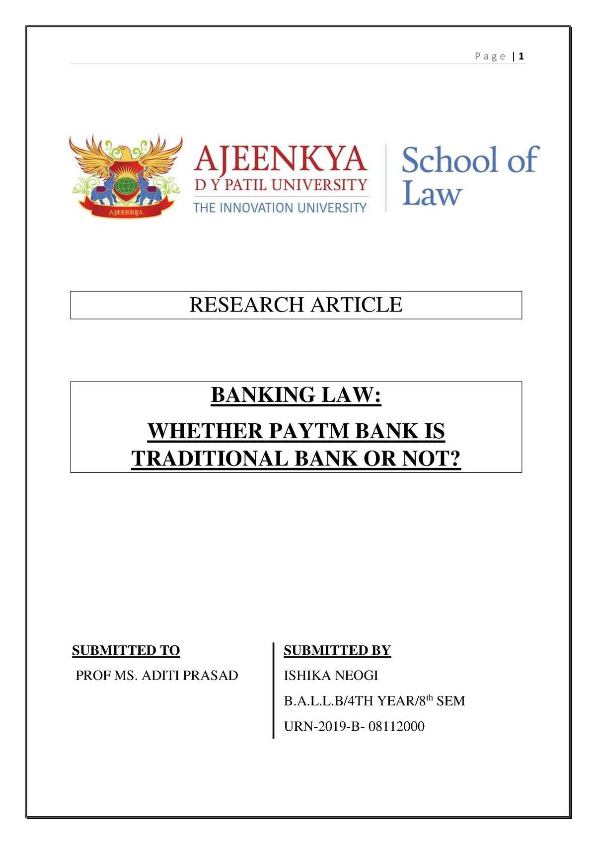 banking law research paper topics in india