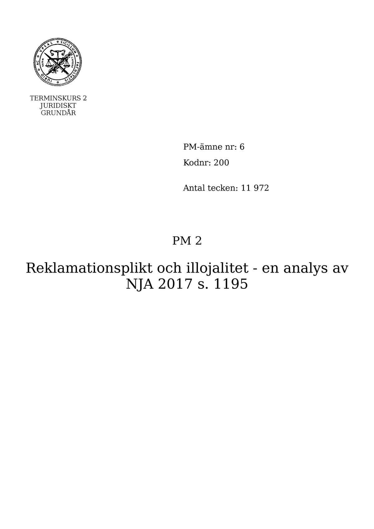 200 - Slutgiltiga Inlämningen Av PM På Terminskurs 2 På ...