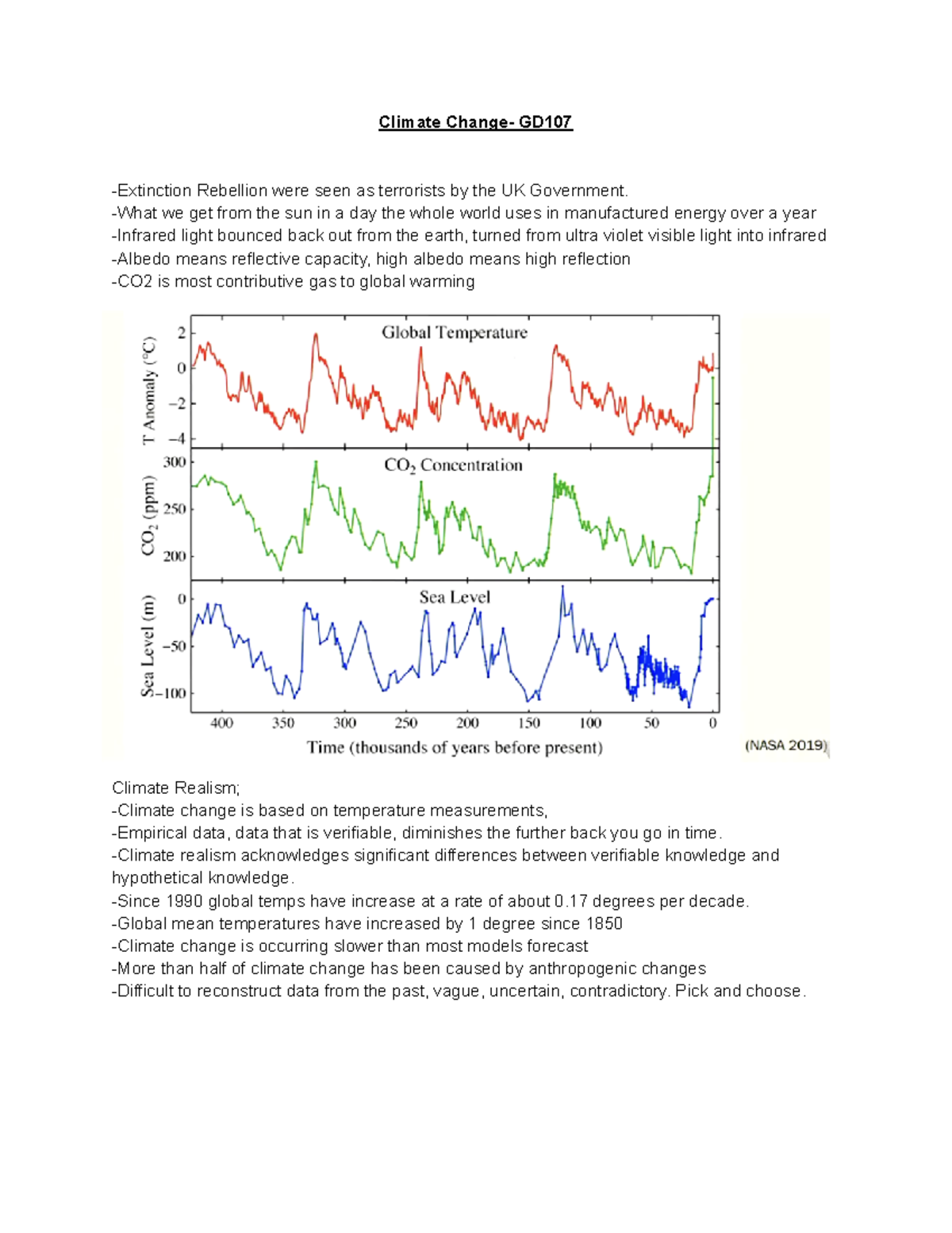 Climate Change Notes Environmental Principles - Climate Change- GD ...