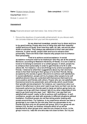 oral communication grade 11 essay