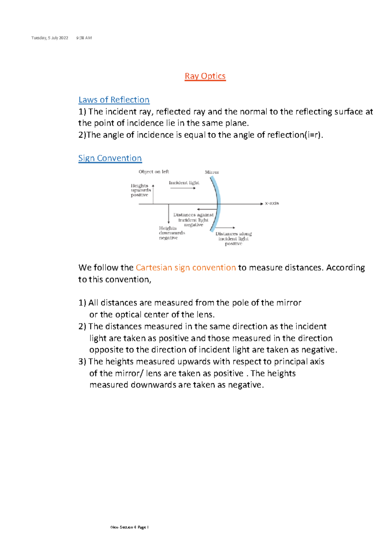 ray-optics-ray-optics-laws-of-reflection-the-incident-ray-reflected