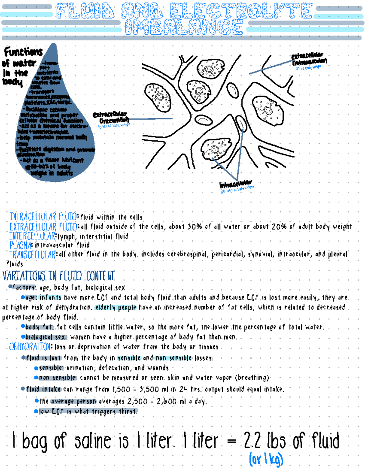 Fluid And Electrolyte Balance (unit 6) - FLUID AND ELECTROLYTE ...