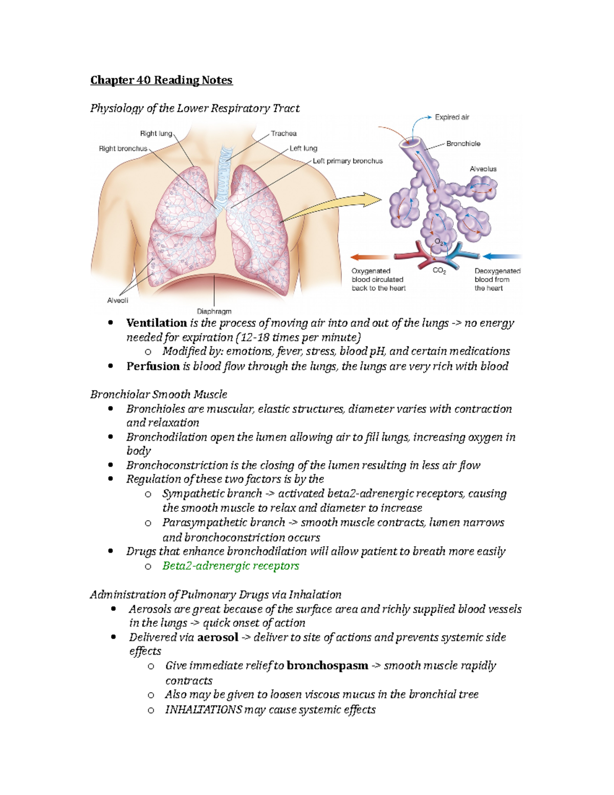 Chapter 40 Reading Notes - Chapter 40 Reading Notes Physiology of the ...