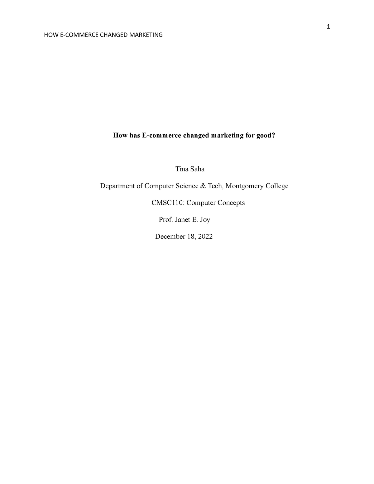 Computer Concept Paper - How has E-commerce changed marketing for good ...