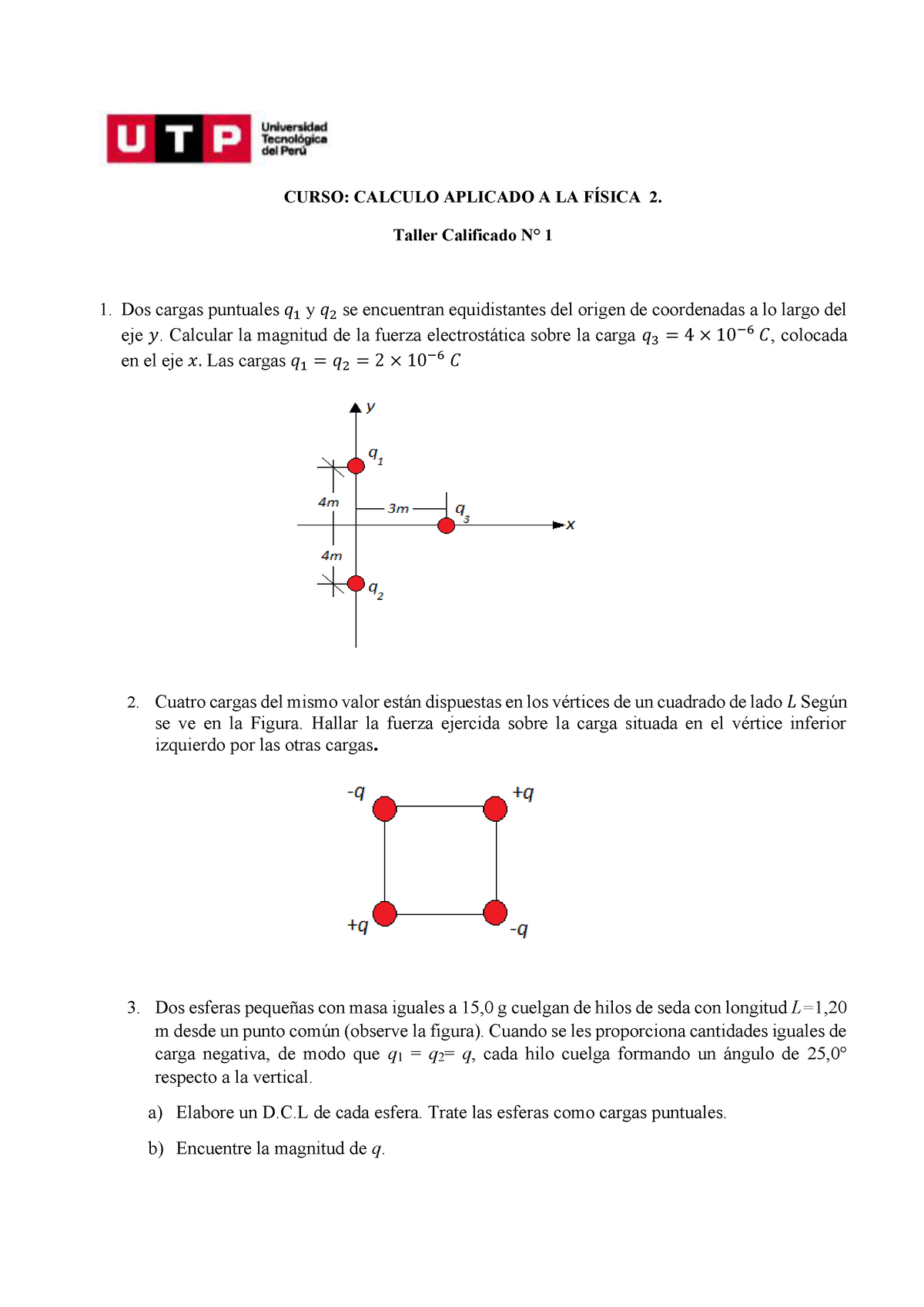 Taller 1 - Semana 1 Sesión 3 - CURSO: CALCULO APLICADO A LA FÍSICA 2 ...