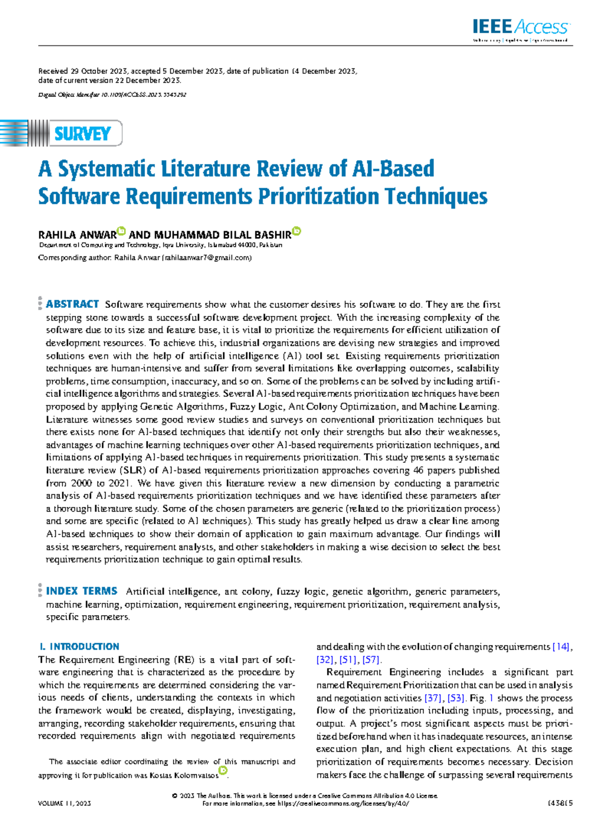 A Systematic Literature Review of AI Based Software Requirements ...