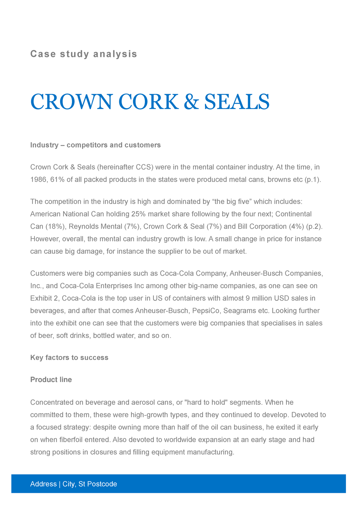 crown cork and seal company case study