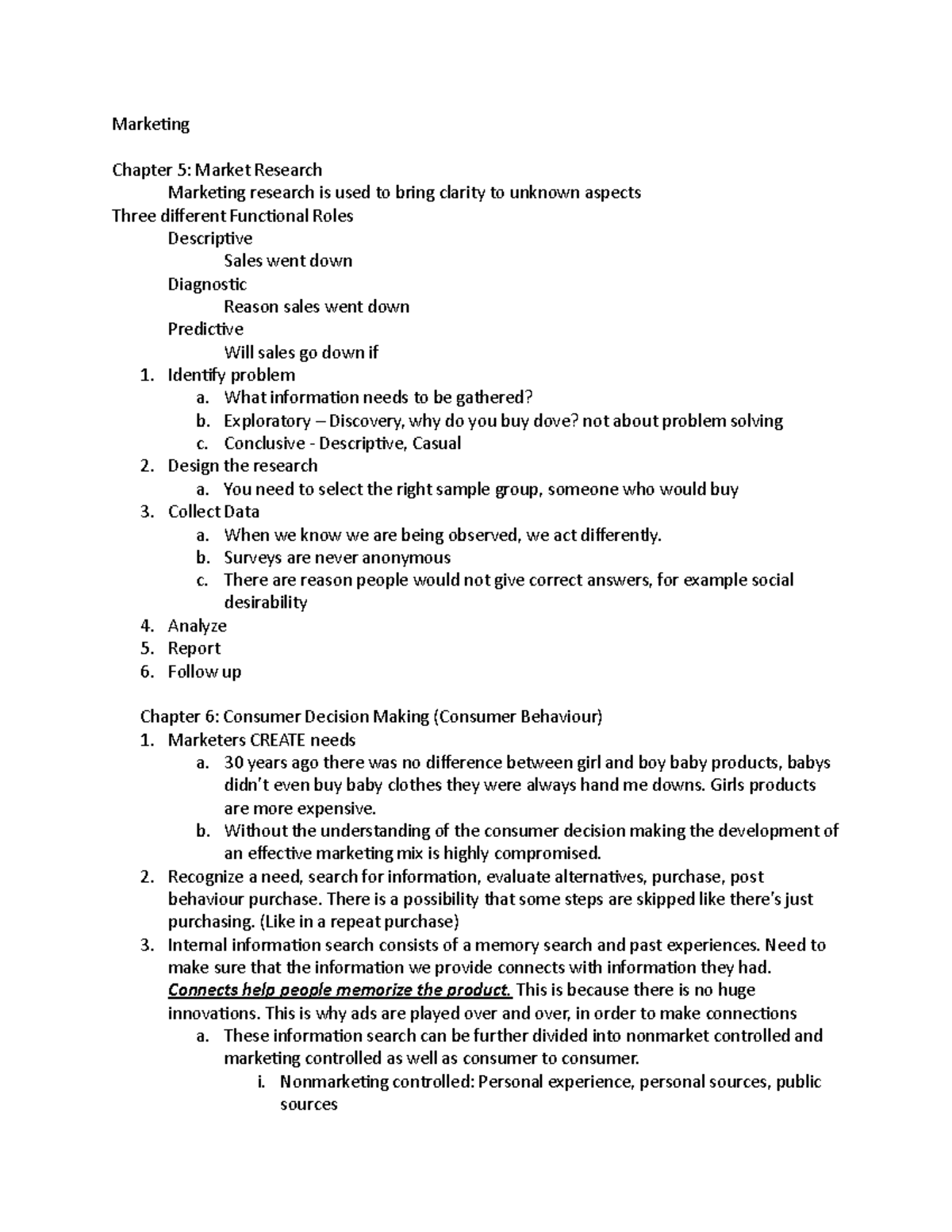 Marketing Notes - Marketing Chapter 5: Market Research Marketing ...