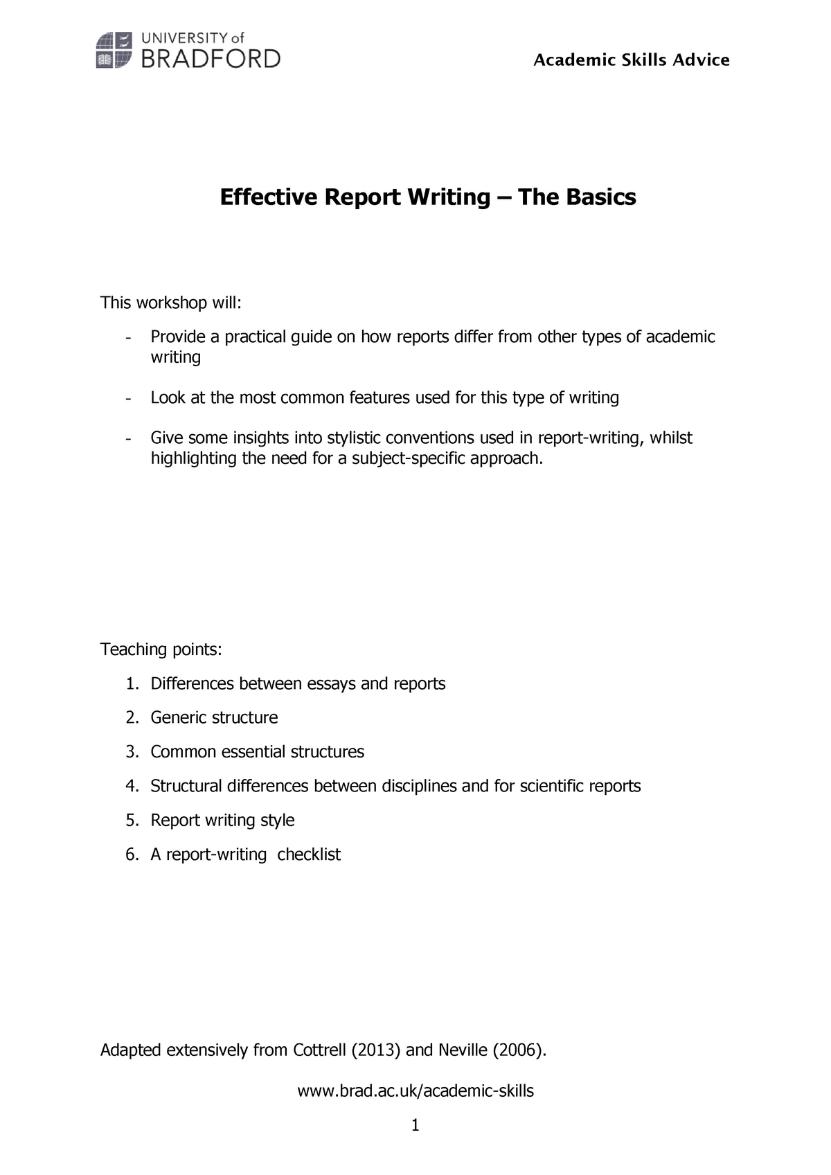 style of writing in research report