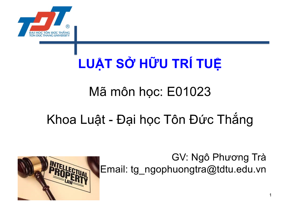 BÀi 5 Nhãn Hiệu B8 9 LuẬt SỞ HỮu TrÍ TuỆ Mã Môn Học E Khoa Luật Đại Học Tôn Đức Thắng Gv