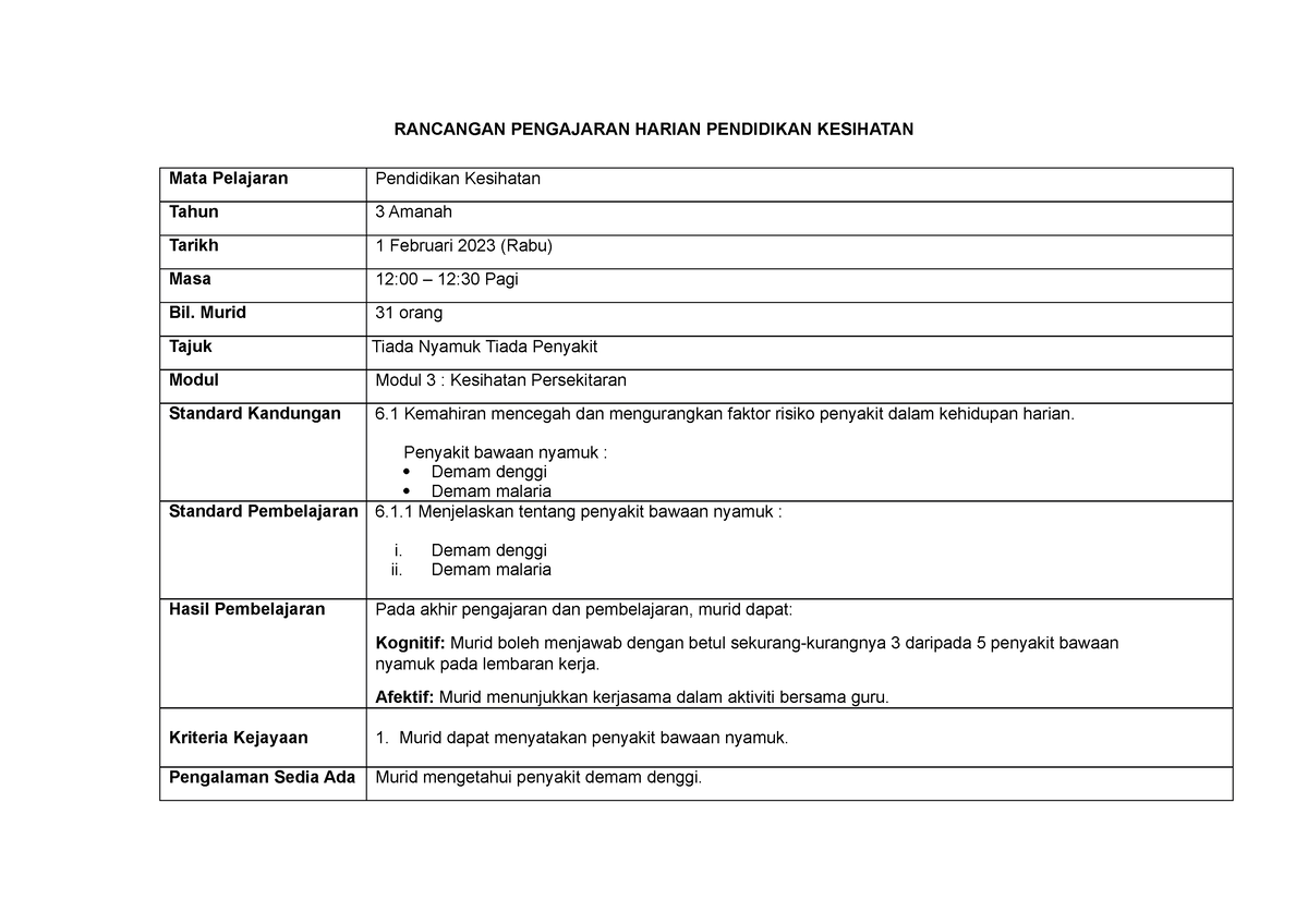 RPH PK TAHUN 3 2022/2023 - RANCANGAN PENGAJARAN HARIAN PENDIDIKAN ...