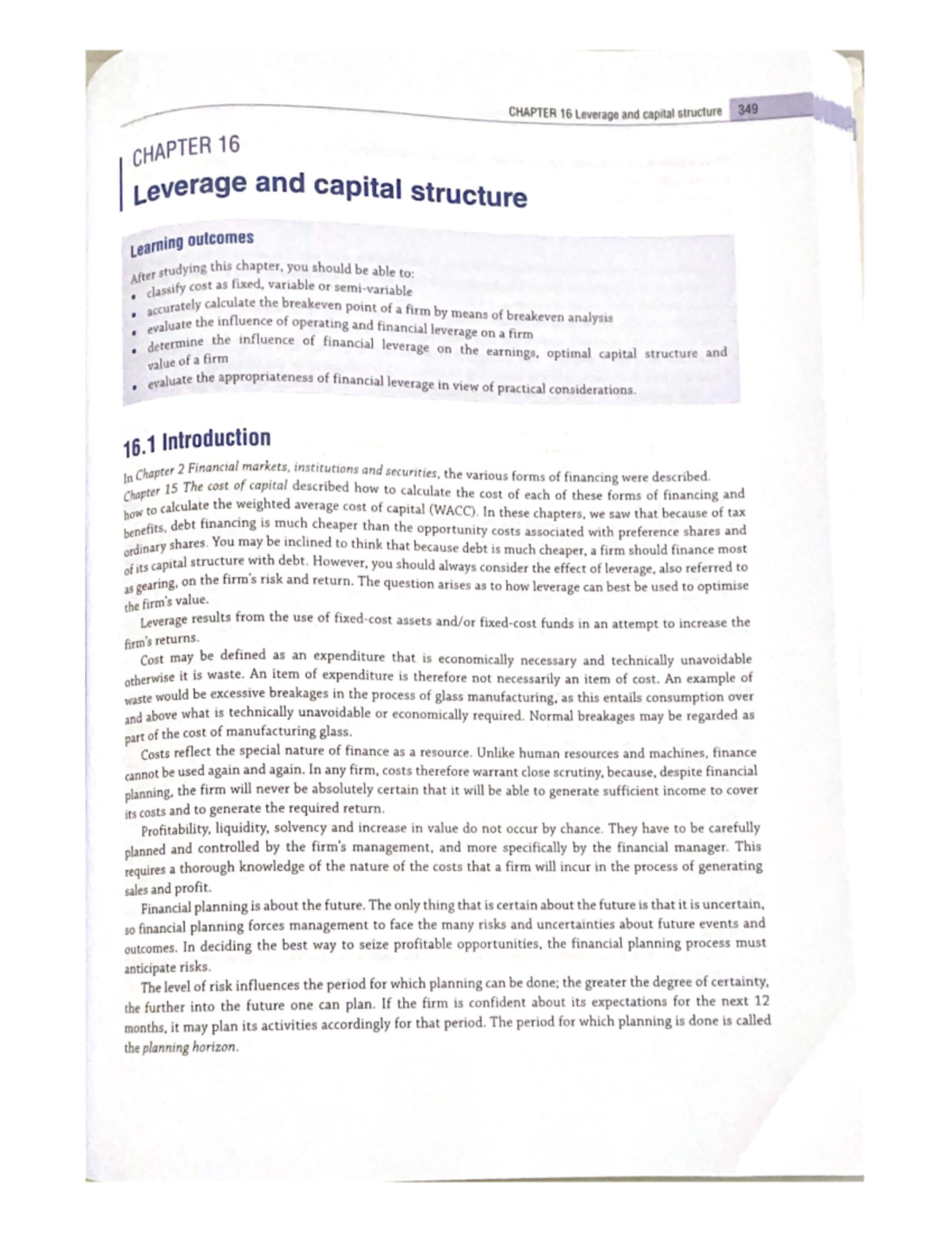 Leverage and capital - 16 Introduction In Chapter 2 Financial markets ...