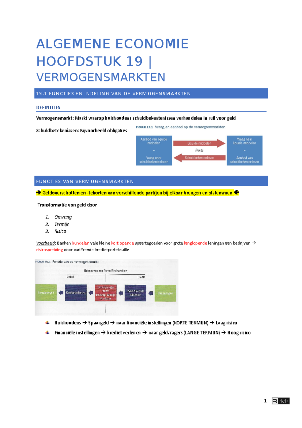 Algemene Economie Geld En Monetair Beleid H19 Tot Eind - ALGEMENE ...