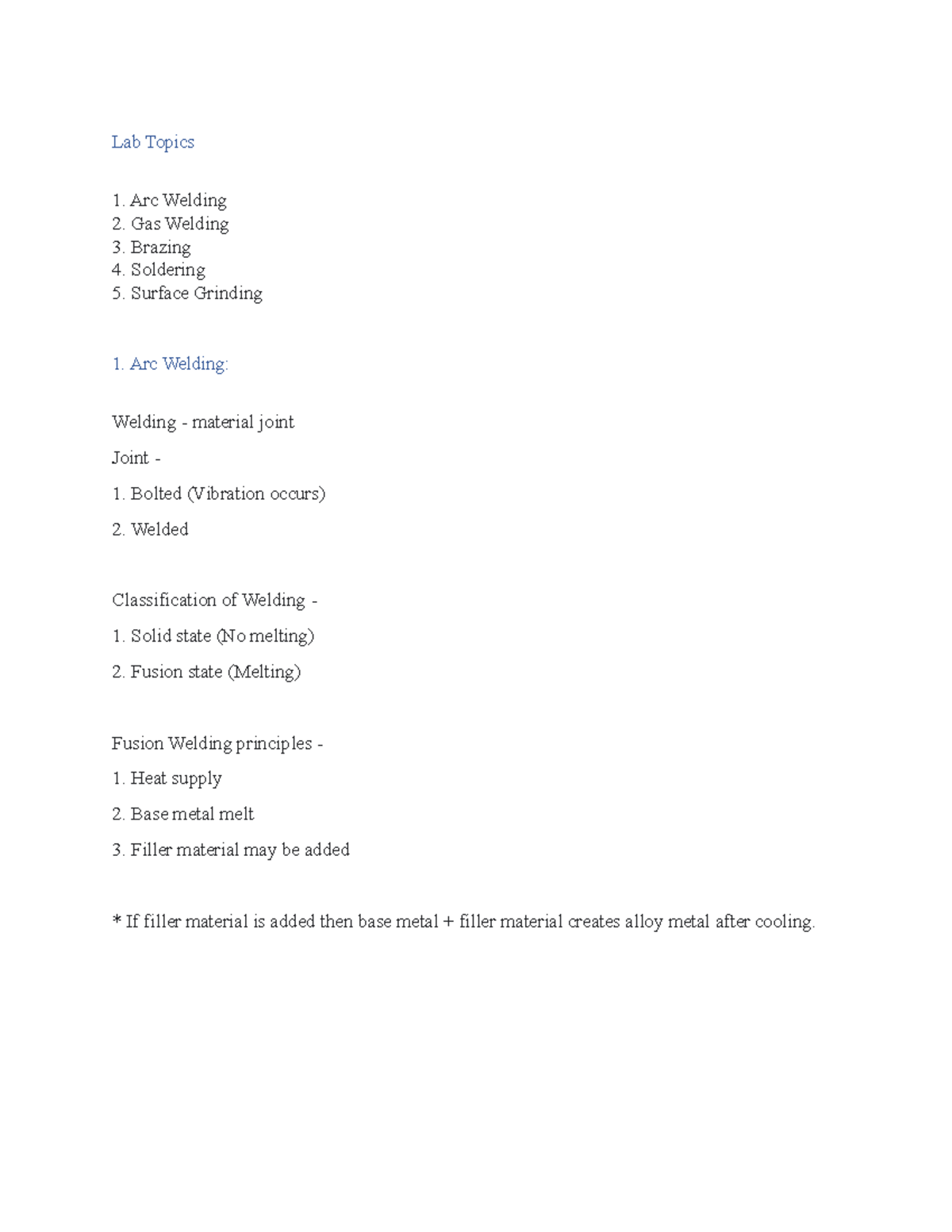 PP Lab Notes - This note is on Production process lab and the ...