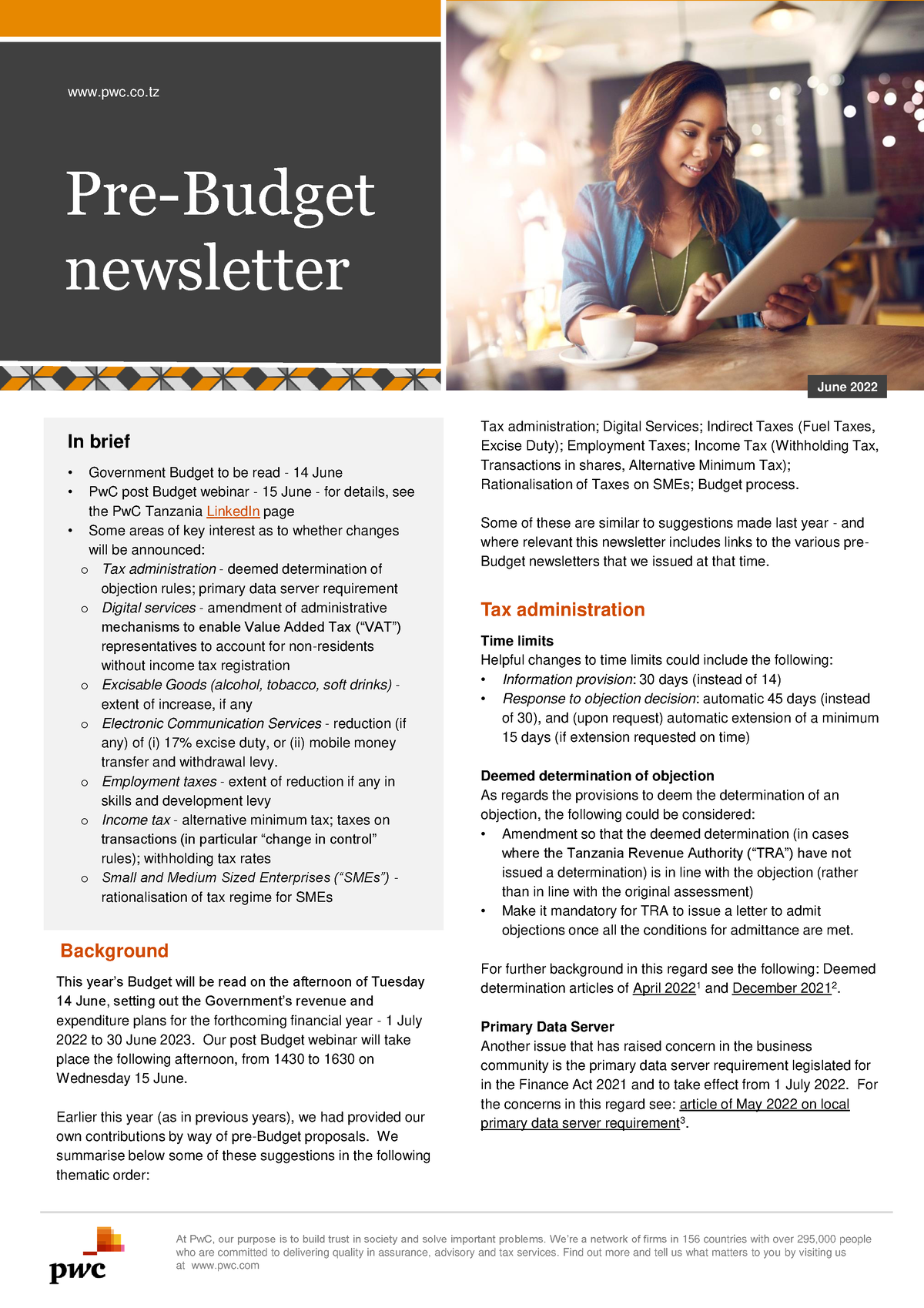 tanzania-2022-23-pre-budget-newsletter-at-pwc-our-purpose-is-to