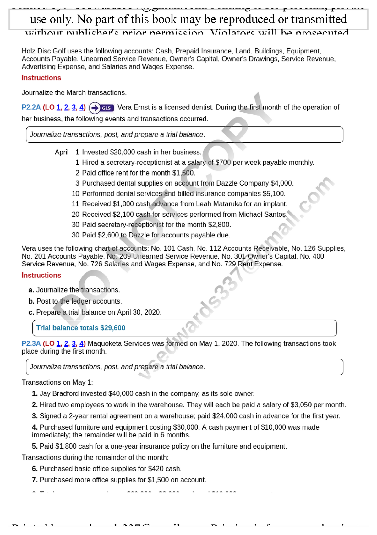 Chapter 2 Accounting Principles 2-40 To 2-47 - BBA 2201 - Columbia ...