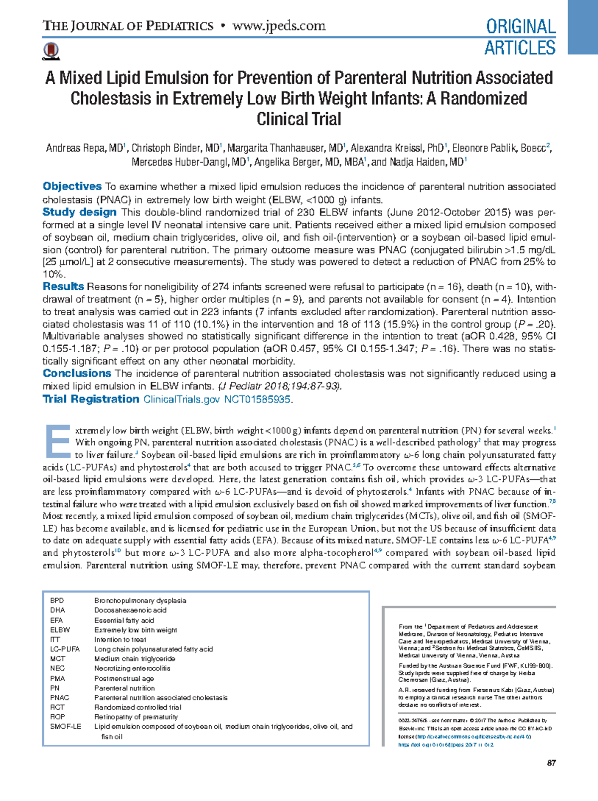 14 A Mixed Lipid Emulsion for Prevention of Parenteral Nutrition