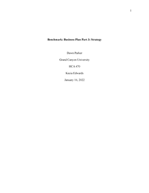 benchmark business plan part 3 strategy