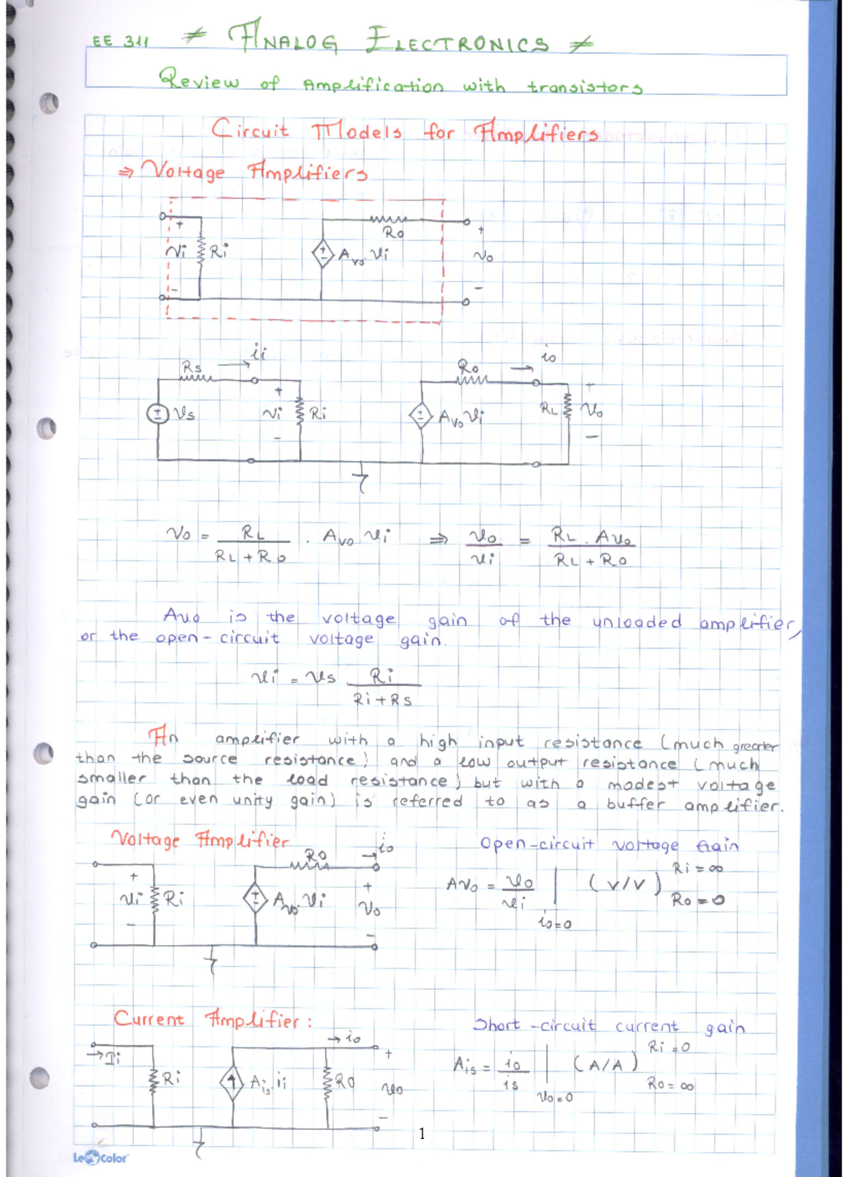 Lecture Notes Weeks EE311Spring 2010 - law and government - Studocu