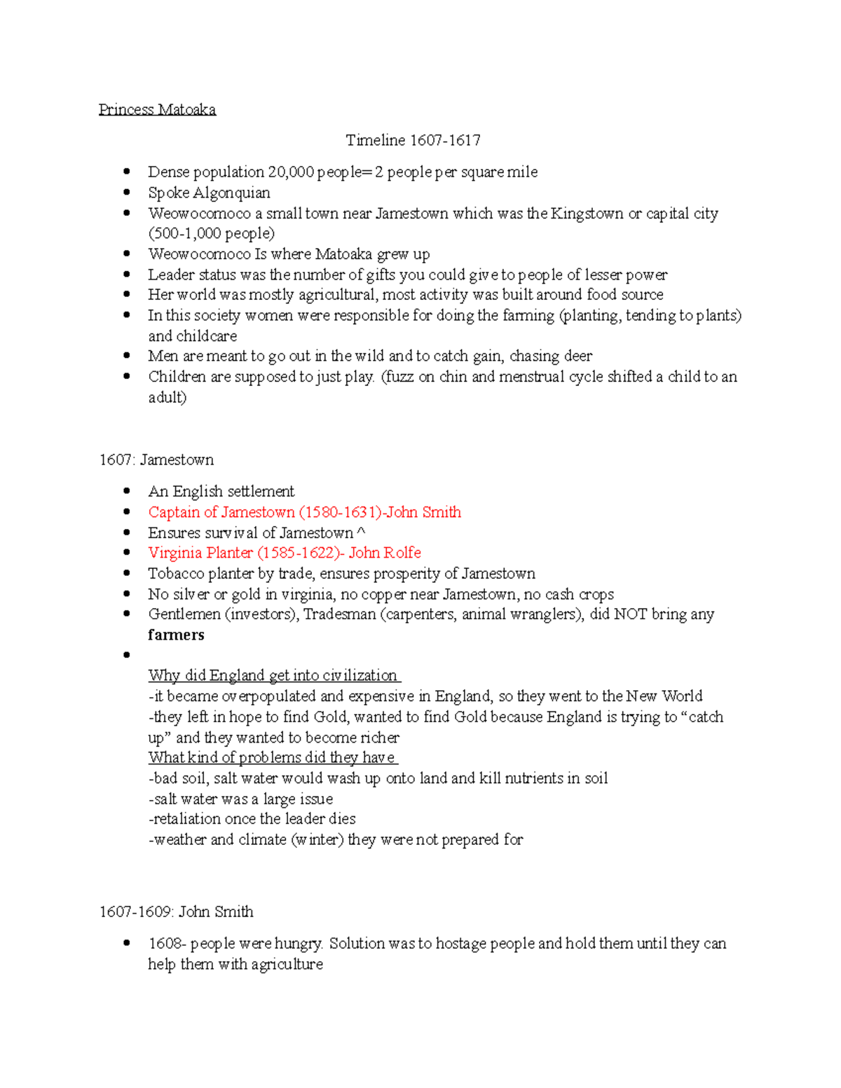 Jan 17 princess matoaka Princess Matoaka Timeline 1607 Dense