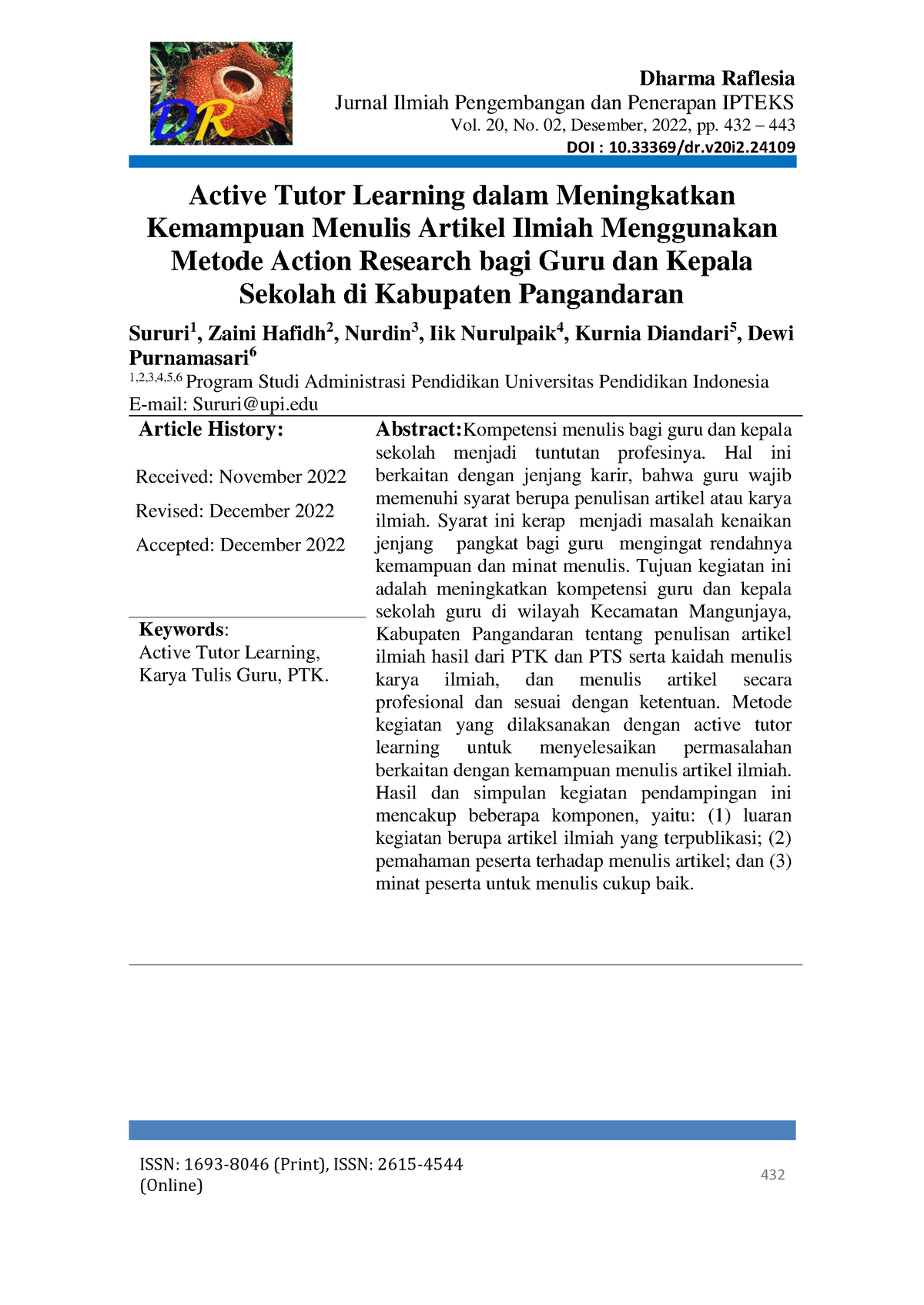 Active Tutor Learning Dalam Meningkatkan Kemampuan Penulisan Artikel ...