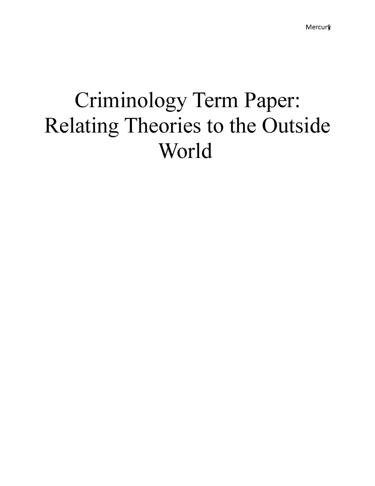 criminology term paper