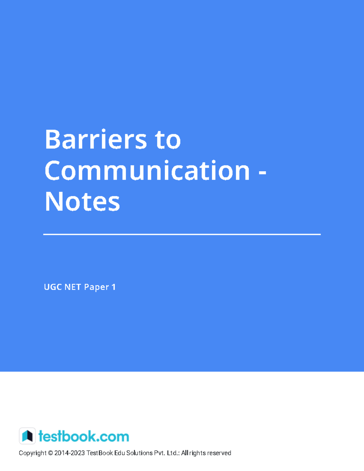 Barriers to Communication Notes 2 Copyright © 2014 2023 TestBook