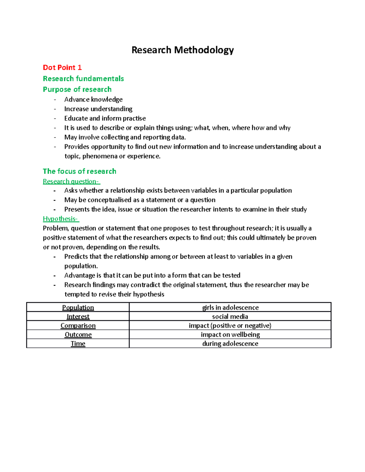 syllabus of research methodology for phd