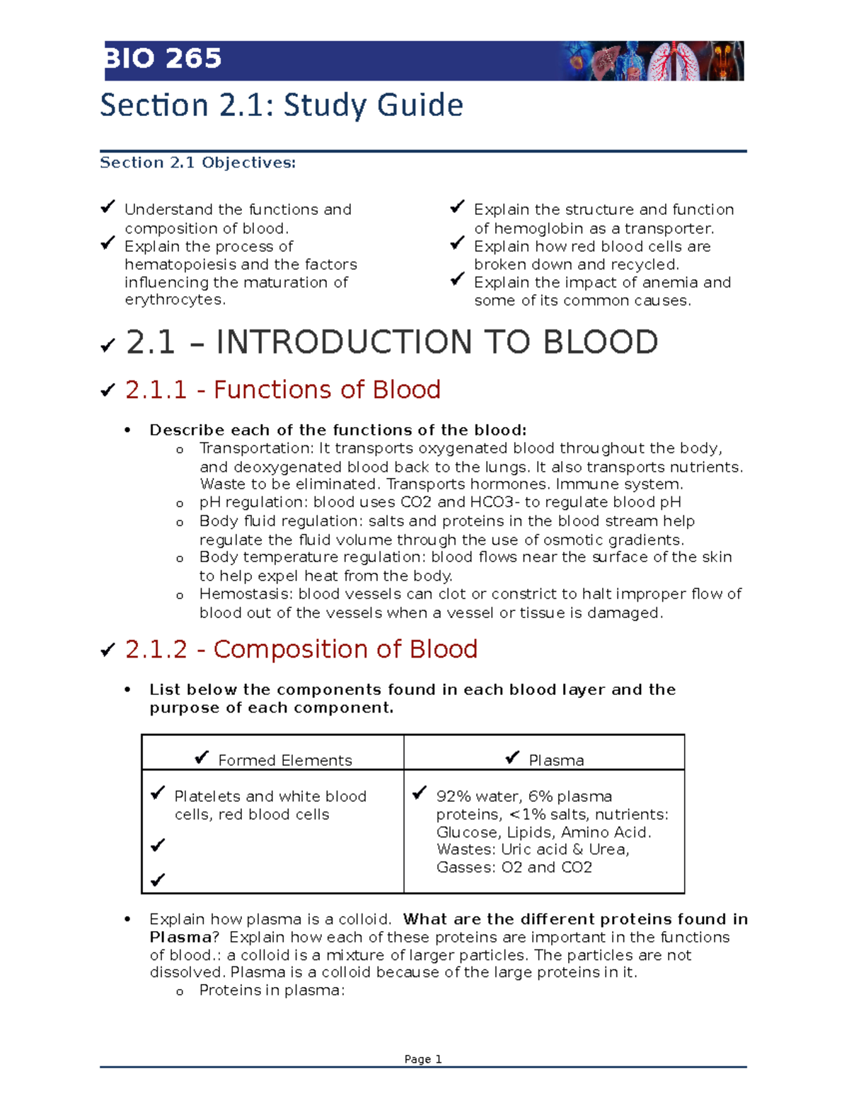 2.1 Study Guide - Section 2: Study Guide Section 2 Objectives ...