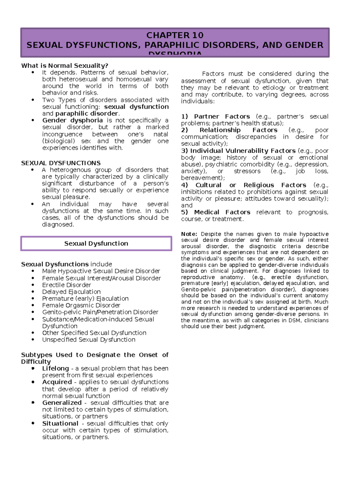 Abnormal Psychology Chapter 10 What is Normal Sexuality It