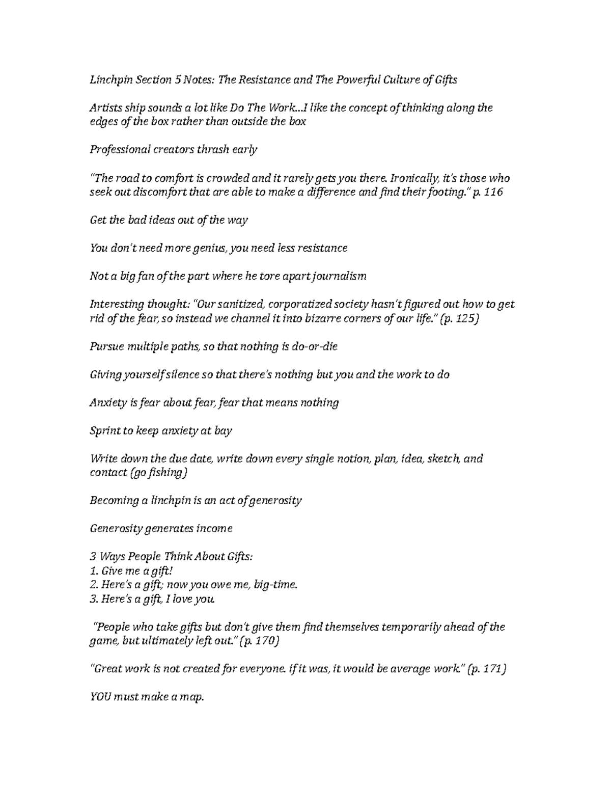 Linchpin Section 5 Notes Linchpin Section 5 Notes The Resistance and