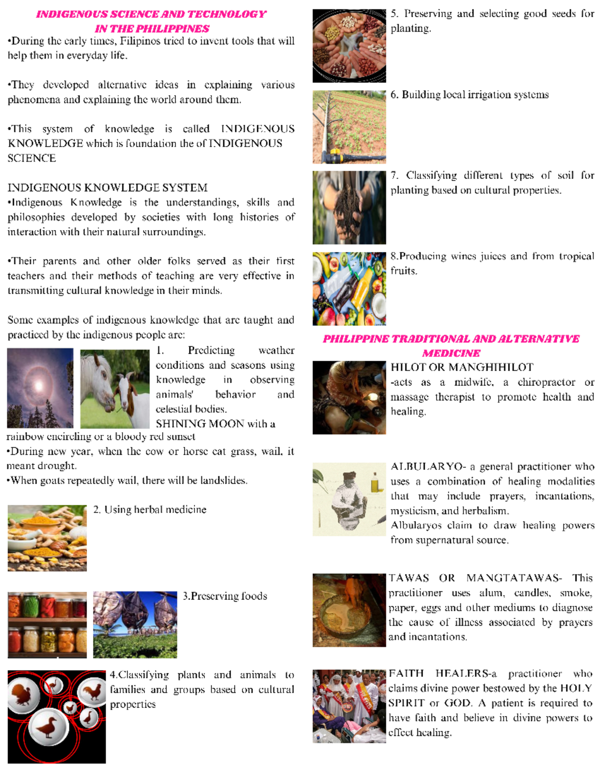 STS L 4 - science, technology and society - INDIGENOUS SCIENCE AND ...